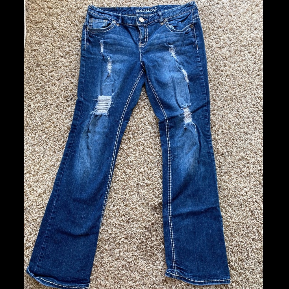 Maurices bootcut distressed jeans